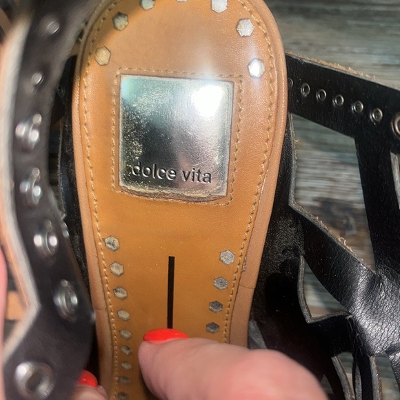 New Dolce Vita Helena High Heel Sandals 8.5 M Caramel Leather Gladiators - Picture 7 of 8